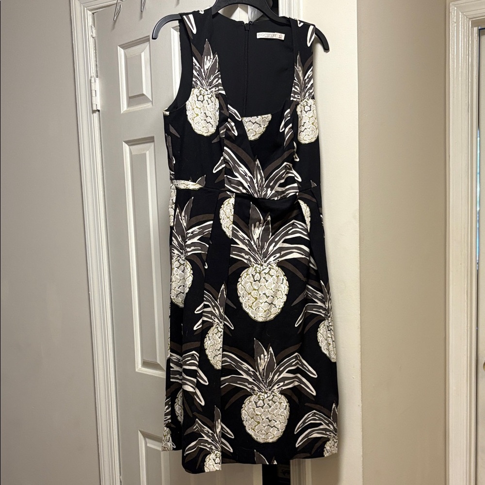 Eva Mendes New York & Company Pineapple Dress w/ pockets 14 Petite